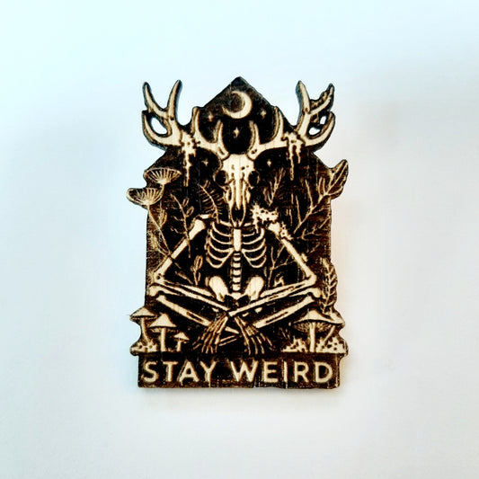 Wendigo pin 'Stay weird'