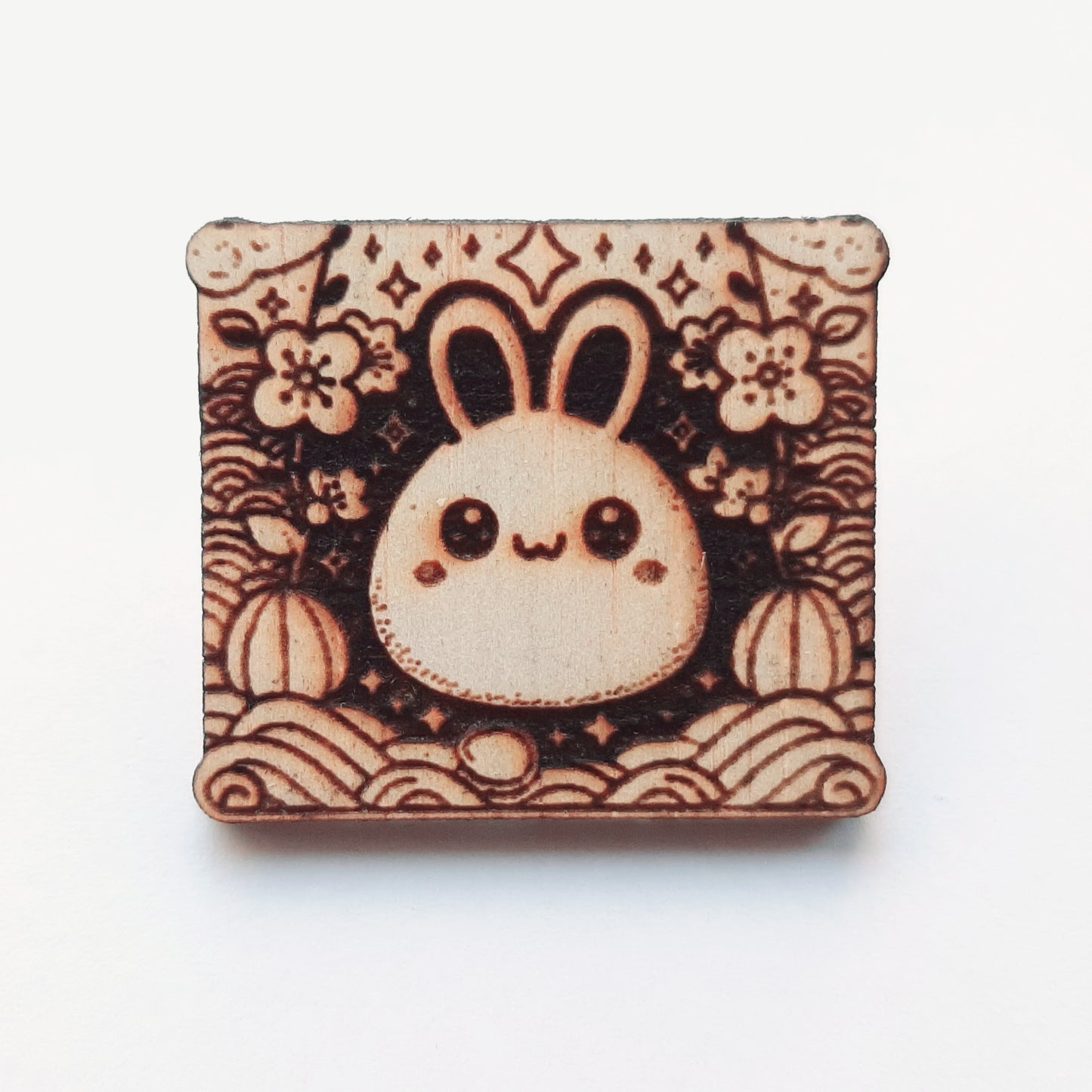 Houten bunny pin