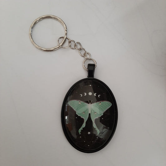 Glazen Luna Moth sleutelhanger